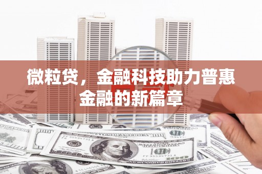 宁城微粒贷，金融科技助力普惠金融的新篇章