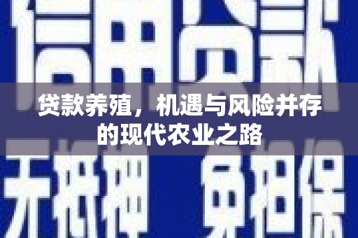 宁城贷款养殖，机遇与风险并存的现代农业之路