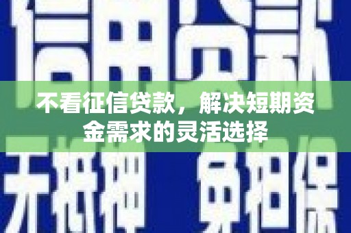 宁城不看征信贷款，解决短期资金需求的灵活选择