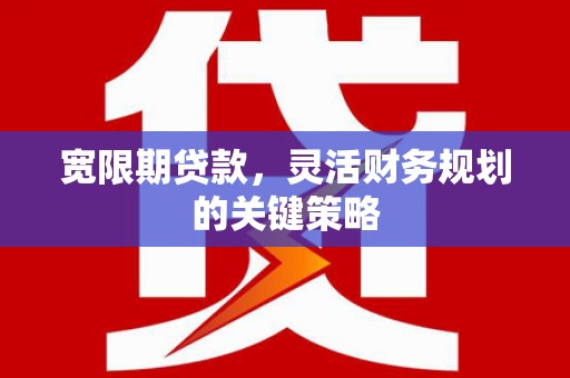 宁城宽限期贷款，灵活财务规划的关键策略