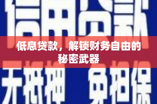 宁城低息贷款，解锁财务自由的秘密武器