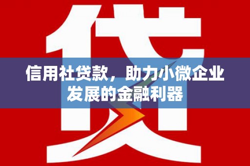 宁城信用社贷款，助力小微企业发展的金融利器