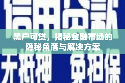 宁城黑户可贷，揭秘金融市场的隐秘角落与解决方案