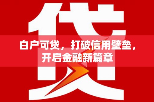 宁城白户可贷，打破信用壁垒，开启金融新篇章