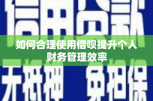 宁城如何合理使用借呗提升个人财务管理效率