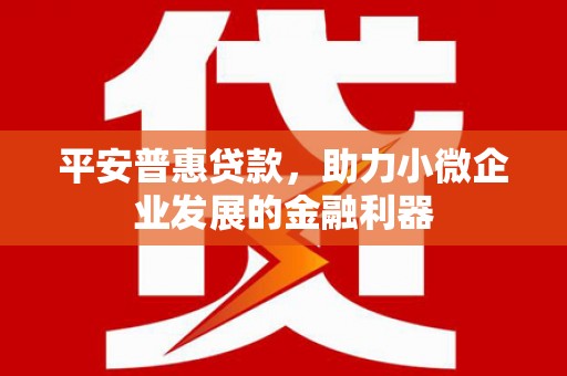 宁城平安普惠贷款，助力小微企业发展的金融利器