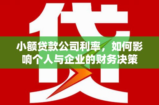 宁城小额贷款公司利率，如何影响个人与企业的财务决策