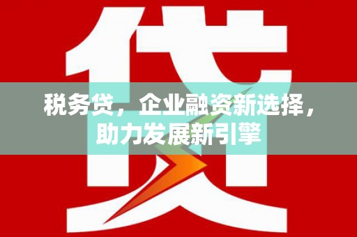 宁城税务贷，企业融资新选择，助力发展新引擎